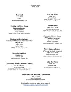 Events – Lane County Area Narcotics Anonymous